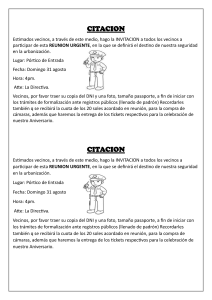 Citaci&oacute;n Urgente: Seguridad y Aniversario en Urbanizaci&oacute;n