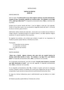 Instrucciones Subtest D&iacute;gitos WMS-III: Directos e Inversos