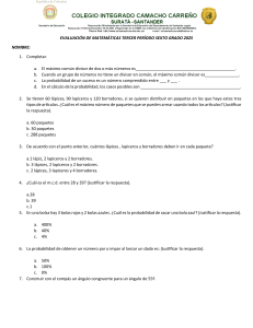 Examen de Matem&aacute;ticas 6to Grado: MCD y Probabilidad