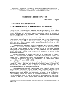 Concepto de Educaci&oacute;n Social: Factores y Expansi&oacute;n (Antonio Petrus)