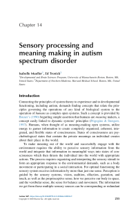Sensory Processing & Meaning Making in Autism Spectrum Disorder