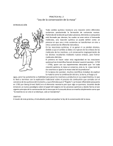 Pr&aacute;ctica de Laboratorio: Ley de Conservaci&oacute;n de la Masa en Qu&iacute;mica