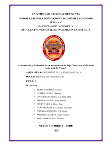 Construcci&oacute;n y Evaluaci&oacute;n de Anem&oacute;metro de Bajo Costo para Viento