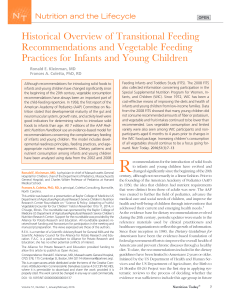Infant Feeding: History & Vegetable Recommendations