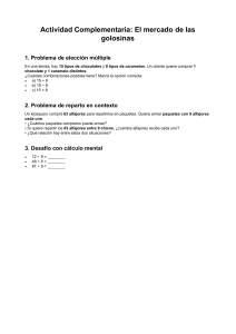 Hoja de ejercicios de matem&aacute;ticas de la tienda de dulces: combinaciones y divisi&oacute;n