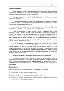 Embriolog&iacute;a General: Extracto de Gametog&eacute;nesis