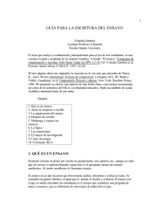 Gu&iacute;a para la escritura del ensayo: pasos y consejos
