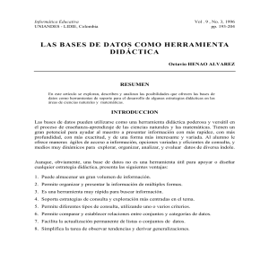 Bases de Datos en la Educaci&oacute;n: Herramienta Did&aacute;ctica