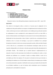 Educaci&oacute;n Virtual en Lima: Investigaci&oacute;n Acad&eacute;mica