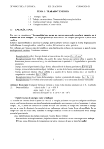 Trabajo y Energía: Apuntes de Física y Química