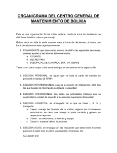 Organigrama Centro Mantenimiento Bolivia