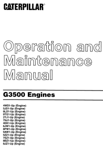 Caterpillar G3500 Engines Operation & Maintenance Manual | Safety & Specs