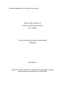 Iniciativas Estratégicas y de Mercado en Emprendimiento Agroempresarial