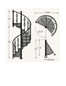 Plano Escalera Caracol Escala 1:24: Dimensiones y Detalles