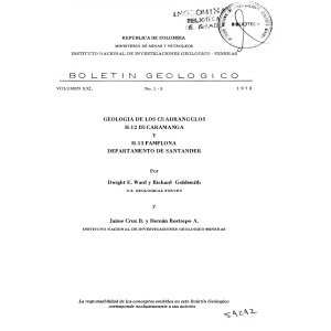 Geolog&iacute;a Bucaramanga y Pamplona, Santander - Bolet&iacute;n Geol&oacute;gico