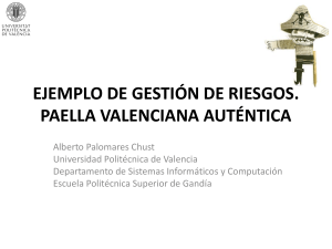 Gesti&oacute;n de Riesgos en Proyectos: Caso Pr&aacute;ctico Paella Valenciana Aut&eacute;ntica