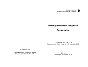 Cartilla Ambiental: Norma Guatemalteca Obligatoria de Agua Potable