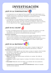 Temperatura, Calor y Materia: Investigación Escolar
