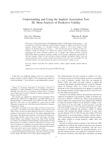 Meta-Analysis of IAT Predictive Validity in Psychology