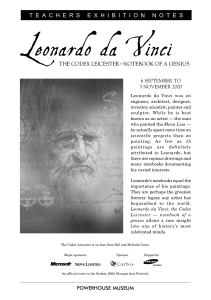 Leonardo da Vinci: Codex Leicester Exhibition Notes for Teachers | Powerhouse Museum