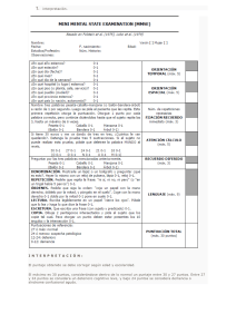 Mini Mental State Examination (MMSE): Formulario de Evaluación Cognitiva