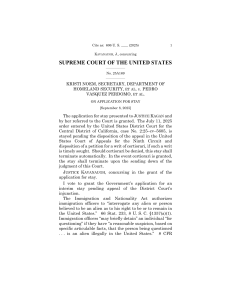 Supreme Court Immigration Stay Opinion: Noem v. Perdomo