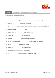 Pronombres indefinidos en espa&ntilde;ol: Ejercicio de gram&aacute;tica DELE