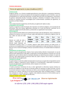 T&eacute;cnicas Serol&oacute;gicas: Protocolo de Pruebas de Aglutinaci&oacute;n