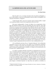 La importancia del acto de leer - Paulo Freire