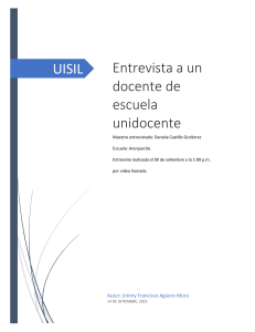 Entrevista a docente de escuela unidocente: desaf&iacute;os y estrategias