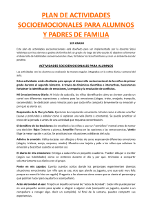 Plan de Actividades Socioemocionales para 1er Grado
