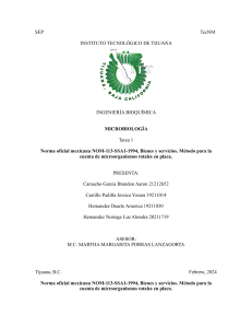 NOM-113: Cuenta de Microorganismos en Placa - Microbiolog&iacute;a