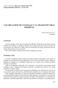Milagros de Santiago y Tradici&oacute;n Oral Medieval: An&aacute;lisis de C&oacute;dices