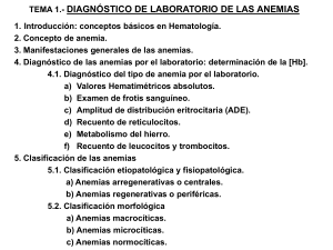 Anemias: Diagn&oacute;stico de Laboratorio, Conceptos y Clasificaci&oacute;n