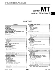 Manual Transaxle Service Manual: RS5F70A & RS6F51H