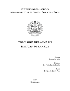 Topolog&iacute;a del Alma en San Juan de la Cruz - Tesis