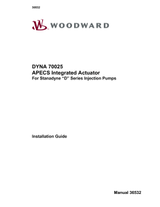 DYNA 70025 APECS Integrated Actuator Installation Guide | Woodward