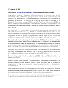 An&aacute;lisis Constitucional: &Oacute;rgano Ejecutivo y Elecciones Presidenciales