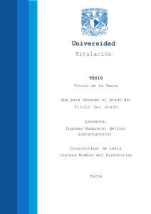 Plantilla de Portada de Tesis UNAM - Grado Universitario