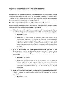 Salud Mental en la Docencia: Examen V/F y Rúbrica