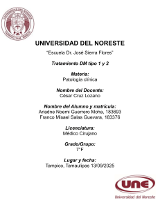 Tratamiento DM Tipo 1 y 2: Patología Clínica