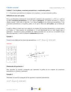C&aacute;lculo Vectorial: Curvas Param&eacute;tricas y Coordenadas Polares