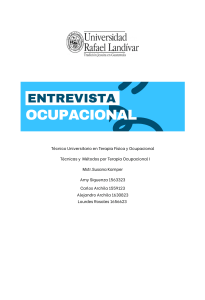 Entrevista Ocupacional: Terapia F&iacute;sica y Ocupacional - Universidad Rafael Land&iacute;var