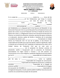 Acta Constitutiva Unidad Interna Protección Civil Escuela Primaria Guerrero