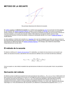 M&eacute;todo de la Secante: Apuntes de An&aacute;lisis Num&eacute;rico