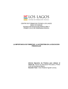 Autoestima en Educaci&oacute;n Preescolar: Informe de Pr&aacute;ctica