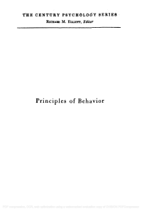 Principles of Behavior: An Introduction to Theory