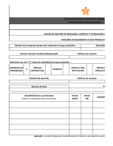 Bit&aacute;cora Etapa Productiva SENA: Formato de Seguimiento