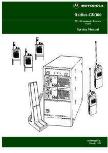 Motorola Radius GR300 ZR310 Community Repeater Panel Service Manual