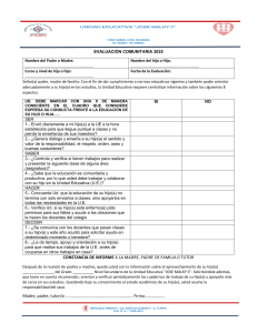 Evaluación Comunitaria 2025: Compromiso Familiar en Educación